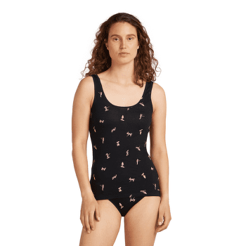 Tank top Icebreaker Merino 150 Siren Tank Snow Day women BLACK/ACID PINK/AOP