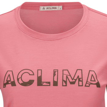 Koszulka z krótkim rękawem Aclima LightWool Tee Logo Women Sun Kissed Coral