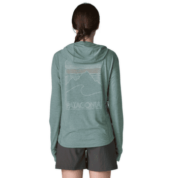 Koszulka z długim rękawem Patagonia Cap Cool Sun Hoody Peak Visions Women Nouveau Green - Blue Sage X-Dye
