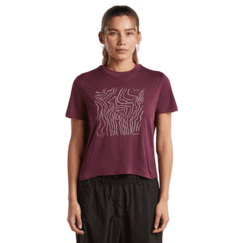 Koszulka z krótkim rękawem Icebreaker Merino 150 Tech Lite SS Crop Tee Great Heights Women DK BERRY