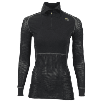 Koszulka z długim rękawem Aclima WoolNet Polo W/Zip Women Jet Black