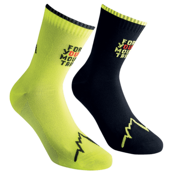 Skarpety La Sportiva FOR YOUR MOUNTAIN SOCKS Black/Neon