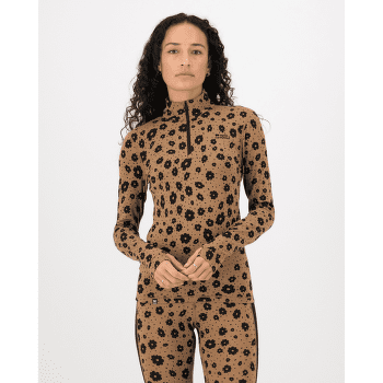 Koszulka z długim rękawem Mons Royale Cascade Merino Flex 1/4 Zip Long Sleeve Women Aoraki Lily Toffee