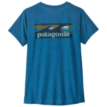 Koszulka z krótkim rękawem Patagonia Cap Cool Daily Shirt - Boardshort Logo Women Aquatic Blue - Light Aquatic Blue X-Dye