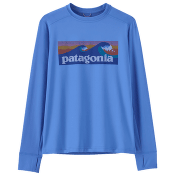 Koszulka z długim rękawem Patagonia Long-Sleeved Cap Silkweight T-Shirt Kids Boardshort Logo: Abundant Blue