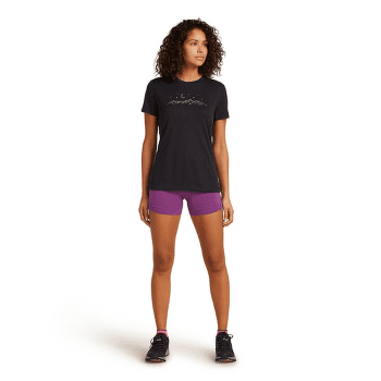 Koszulka z krótkim rękawem Icebreaker Merino 150 Tech Lite SS Tee Sparkling Stars Women OBSIDIAN