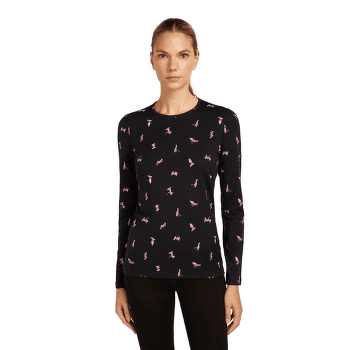 Koszulka z długim rękawem Icebreaker Merino 200 Oasis LS Crewe Ski Day Women TOPAZ/HYDRO/AOP