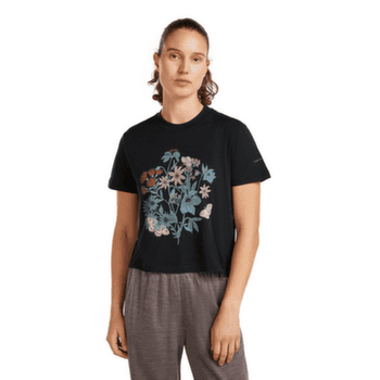 Koszulka z krótkim rękawem Icebreaker Merino 150 Tech Lite SS Crop Tee NZ Flora Women ECRU HTHR