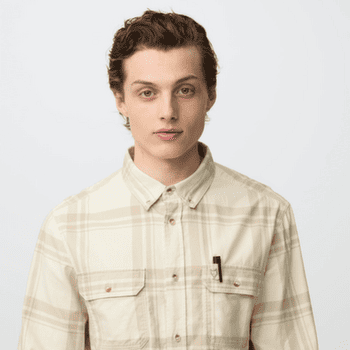 Koszula z długim rękawem Fjällräven ÖVIK LITE FLANNEL SHIRT MEN Dark Navy-Chalk White