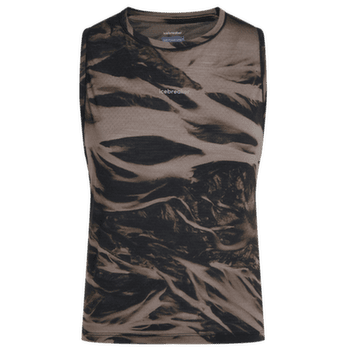 Koszulka z krótkim rękawem Icebreaker Merino Blend 125 Cool-Lite Speed Tank Motion AOP Women PORCINI/BLACK/AOP