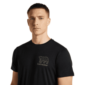 Koszulka z krótkim rękawem Icebreaker Merino 150 Tech Lite SS Tee Forest Footsteps Men BLACK