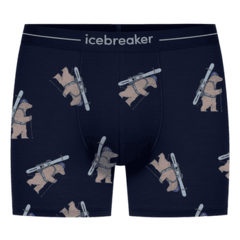 Bokserki Icebreaker Merino 150 Anatomica Boxers Bear Tour AOP Men Midnight Navy