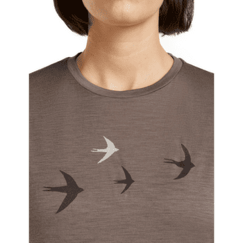 Koszulka z krótkim rękawem Icebreaker Merino 150 Tech Lite SS Tee Bird Transit Women Midnight Navy