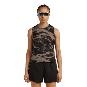 Koszulka z krótkim rękawem Icebreaker Merino Blend 125 Cool-Lite Speed Tank Motion AOP Women PORCINI/BLACK/AOP