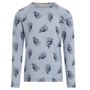 Koszulka z długim rękawem Icebreaker Merino 200 Oasis LS Crewe Bear Tour AOP Kids ZINC BLUE/AOP