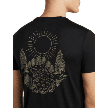 Koszulka z krótkim rękawem Icebreaker Merino 150 Tech Lite SS Tee Forest Footsteps Men BLACK