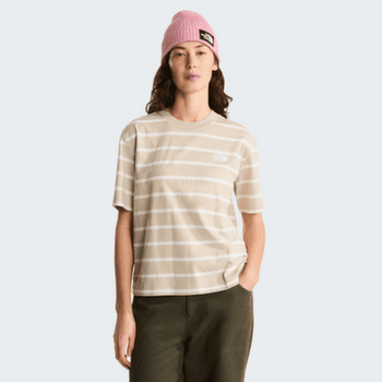 Koszulka z krótkim rękawem The North Face VISTA STRIPE SHORT SLEEVE TEE WOMEN T1X TIMELESS TAUPE TNF OPEN STRIPE