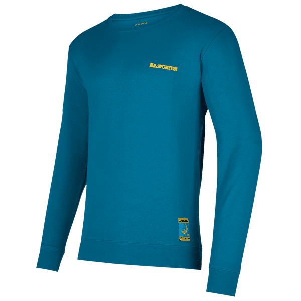 Bluza La Sportiva CLIMBING ON THE MOON Sweatshirt Men Turchese/Giallo