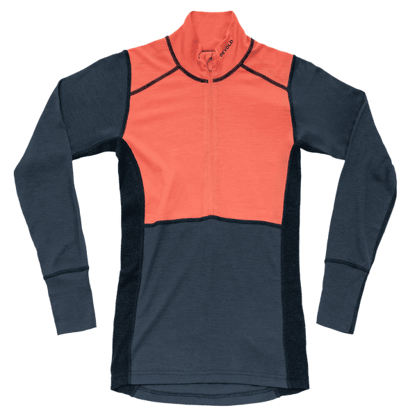 Koszulka z długim rękawem Devold Lauparen Merino 190 Zip Neck Women 121C CORAL/NIGHT/INK