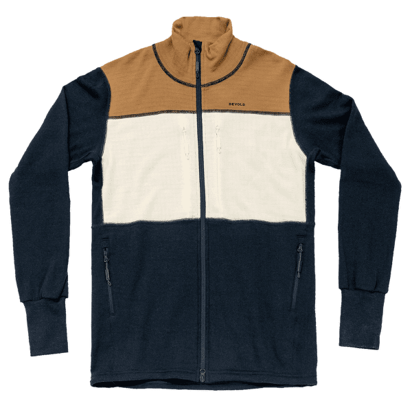 Bluza Devold Egga Grid Merino Jacket Men 707B WHEAT/RAW WHITE/INK