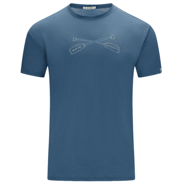 Koszulka z krótkim rękawem Aclima LightWool 140 Tee Oars Men Blue Fusion