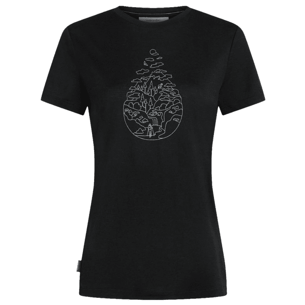 Koszulka z krótkim rękawem Icebreaker Merino 150 Tech Lite III SS Tee Hike Path Women BLACK