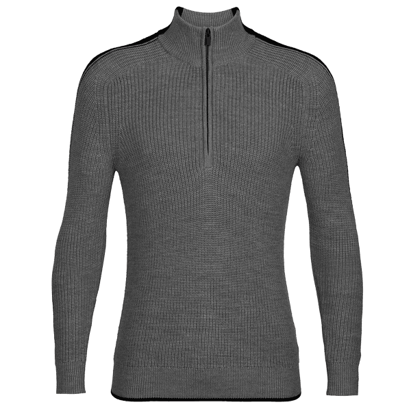 Pulower (zapięcie 3/4) Icebreaker Lodge LS Half Zip Sweater Men Gritstone HTHR/Black