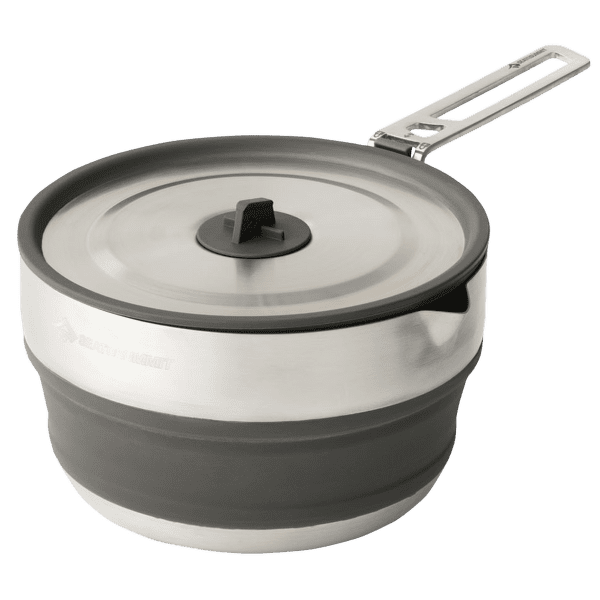 Garnek Sea to Summit Detour Stainless Steel Collapsible Pouring Pot - 1.8L Beluga Black