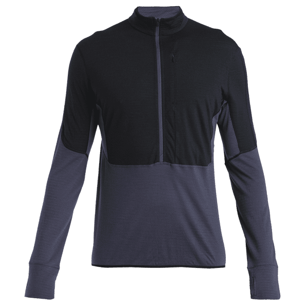 Bluza Icebreaker Merino 200 Realfleece™ Descender LS Half Zip Men BLACK/GRAPHITE/CB