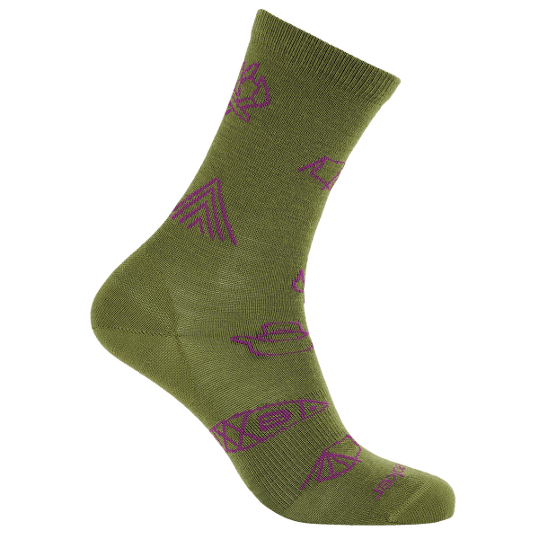 Skarpety Icebreaker Merino Lifestyle Ultralight Crew Camp Essentials Women SPHAGNUM/PASSION