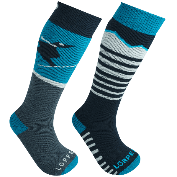 Podkolanówki Lorpen T1 MERINO KIDS SKI 2PACK ECO BLUE