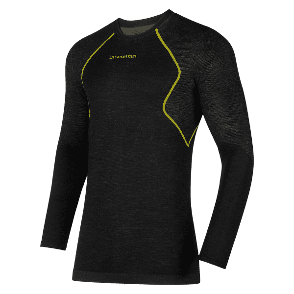 Koszulka z długim rękawem La Sportiva WOOL40 AERO LONGSLEEVE Men Black/Yellow