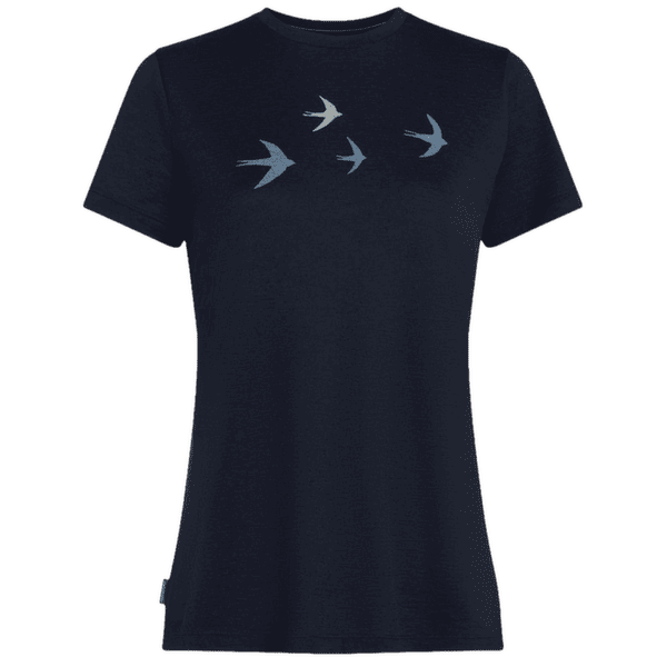 Koszulka z krótkim rękawem Icebreaker Merino 150 Tech Lite SS Tee Bird Transit Women Midnight Navy
