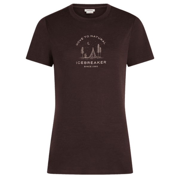 Koszulka z krótkim rękawem Icebreaker Merino 150 Tech Lite SS Tee Peaceful Pass Women BITTERSWEET