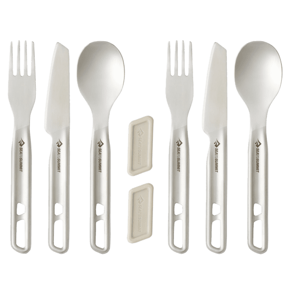 Sztućce Sea to Summit Detour Stainless Steel Cutlery Set - [2P] [6 Piece] Stainless Steel Grey