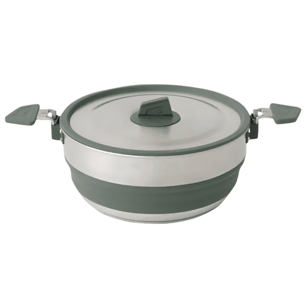 Garnek Sea to Summit Detour Stainless Steel Collapsible Pot - 3L Laurel Wreath Green