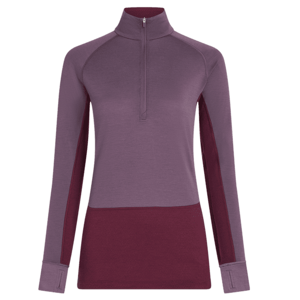 Koszulka z długim rękawem Icebreaker Merino 200 ZoneKnit™ LS Half Zip Women DK BERRY/GREY PLUM/CB