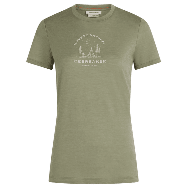 Koszulka z krótkim rękawem Icebreaker Merino 150 Tech Lite SS Tee Peaceful Pass Women LICHEN