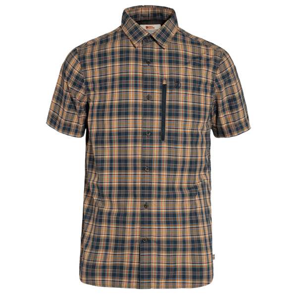 Koszulka z krótkim rękawem Fjällräven Abisko Hike Shirt SS Men Dark Navy-Buckwheat Brown