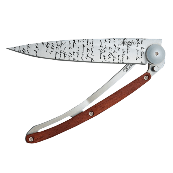 Nóż Deejo Tattoo Manuscript Coralwood