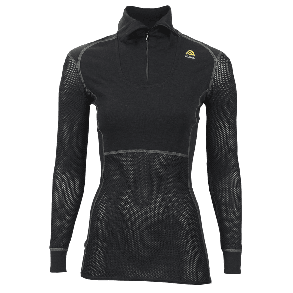 Koszulka z długim rękawem Aclima WoolNet Polo W/Zip Women Jet Black