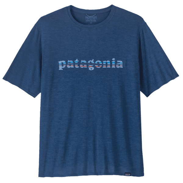 Koszulka z krótkim rękawem Patagonia Cap Cool Daily Graphic Shirt Men 73 Text Logo: Clement Blue X-Dye