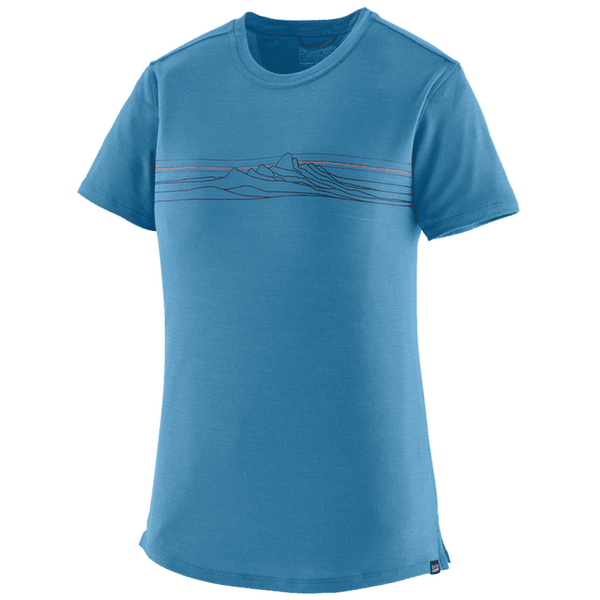 Koszulka z krótkim rękawem Patagonia Cap Cool Merino Graphic Shirt Women Strata Stripe: Shore Blue