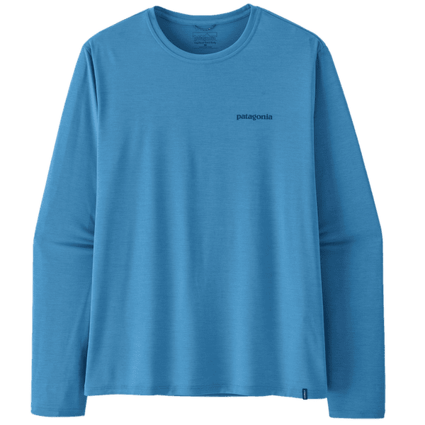Koszulka z długim rękawem Patagonia LONG-SLEEVED CAP COOL DAILY SHIRT - BROADSHORT LOGO Men Shore Blue - Light Shore Blue X-Dye