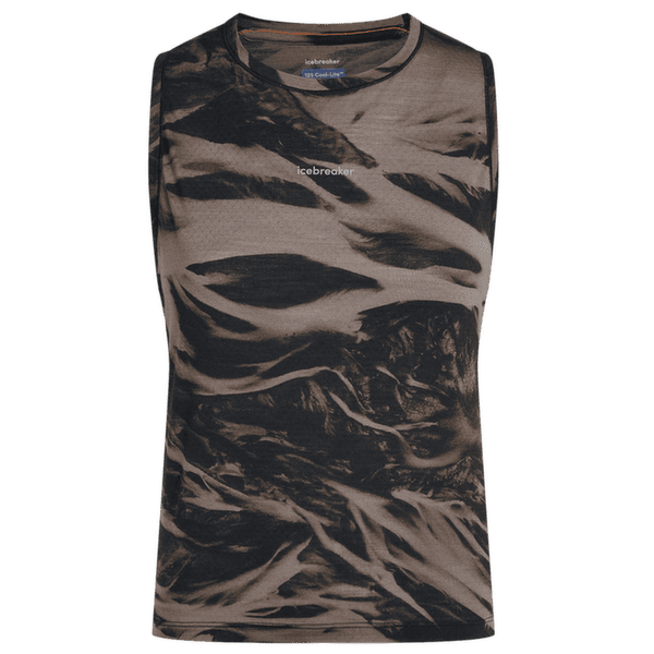 Koszulka z krótkim rękawem Icebreaker Merino Blend 125 Cool-Lite Speed Tank Motion AOP Women PORCINI/BLACK/AOP