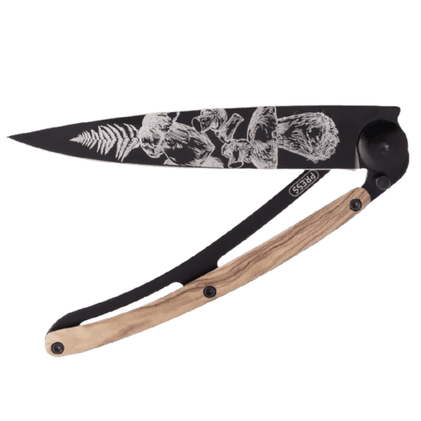 Nóż Deejo Tattoo Black olive wood Mushroom