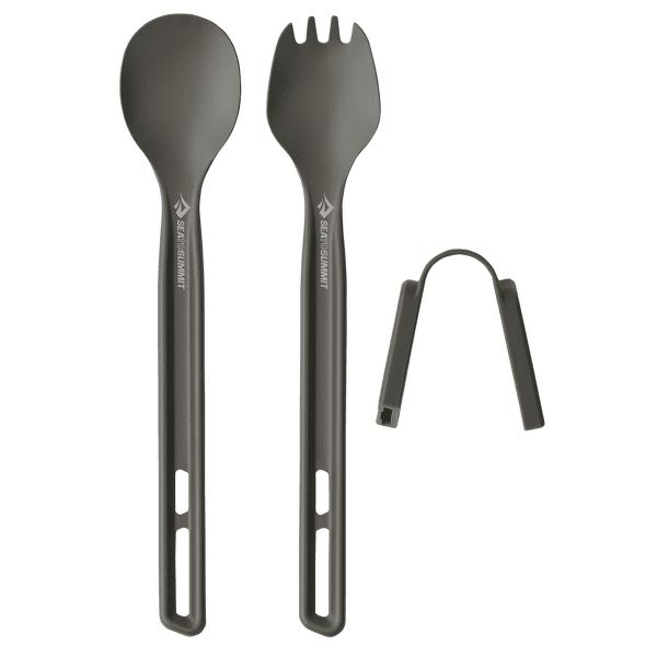 Sztućce Sea to Summit Frontier UL Cutlery Set - [2 Piece] Long Handle Spoon and Spork Aluminium Hard Anodised Grey