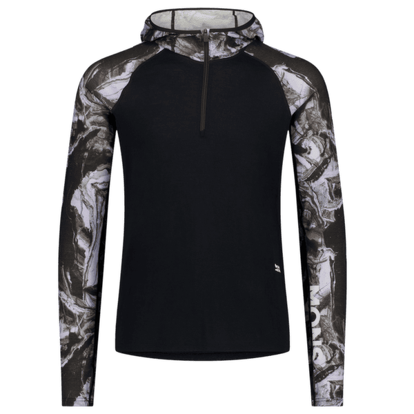 Koszulka z długim rękawem Mons Royale Temple Merino Long Sleeve Hood Men Rock Camo/Black