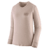 Long-Sleeved Cap Cool Merino Blend Graphic Shirt Women Fitz Roy Strata: Shroom Taupe