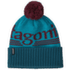 Powder Town Beanie Hut Tripper Logo: Mako Blue